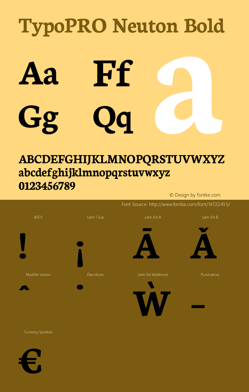 TypoPRO Neuton Bold Version 1.42 Font Sample