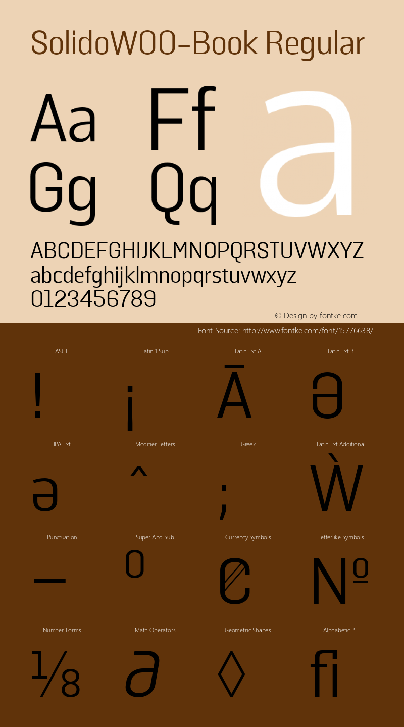 SolidoW00-Book Regular Version 1.10 Font Sample