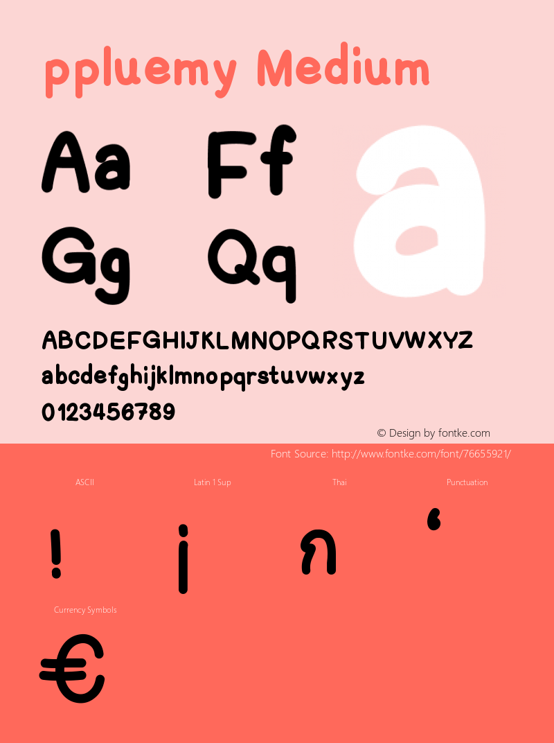 ppluemy Version 001.000 Font Sample