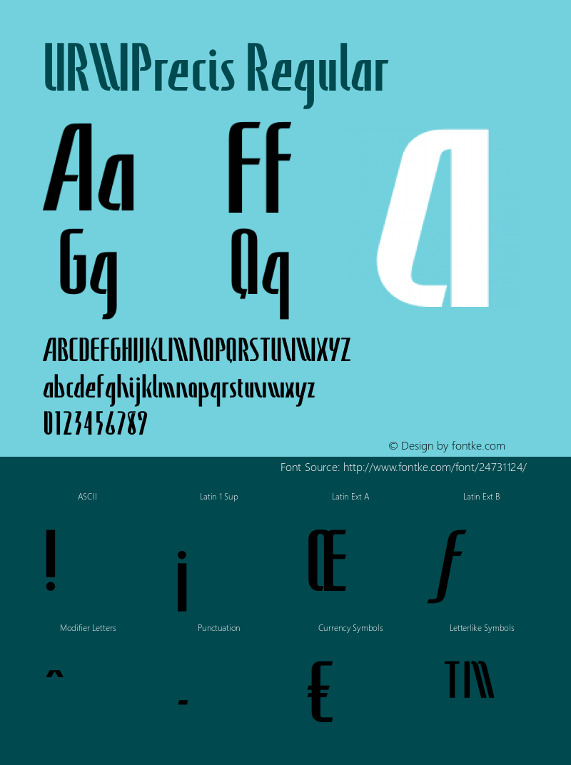 URWPrecis Medium Version 1.00 Font Sample