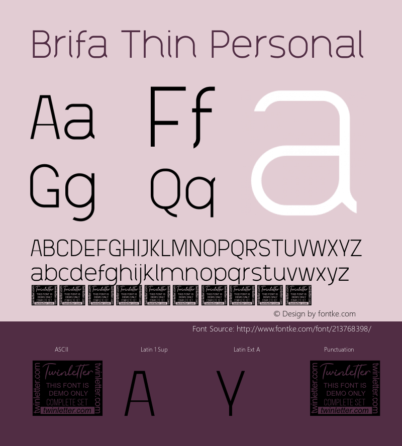 Brifa Thin Personal Version 1.001;Fontself Maker 3.5.4图片样张