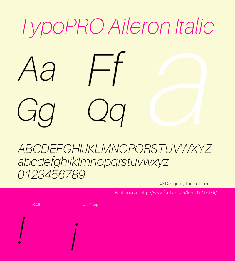 TypoPRO Aileron Italic Version 1.000;PS 001.000;hotconv 1.0.70;makeotf.lib2.5.58329 Font Sample