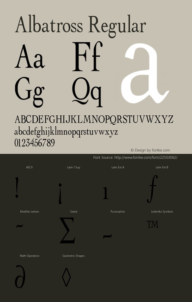 Albatross Converted from F:\ALBATROS.TF1 by ALLTYPE Font Sample