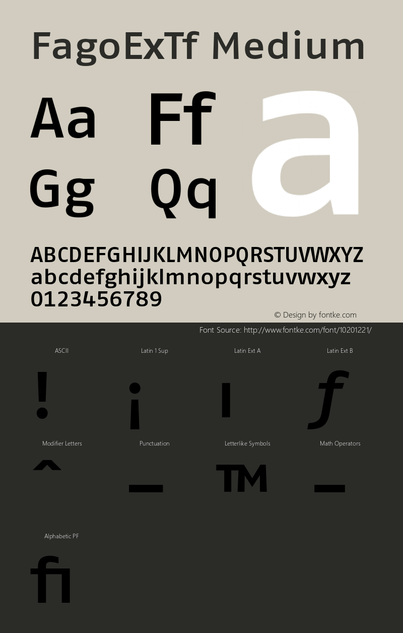 FagoExTf Medium 001.000 Font Sample