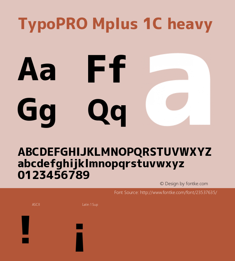 TypoPRO Mplus 1C heavy  Font Sample