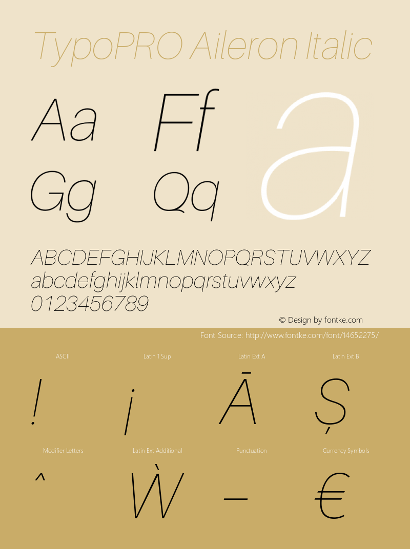 TypoPRO Aileron Italic Version 1.000;PS 001.000;hotconv 1.0.70;makeotf.lib2.5.58329 Font Sample