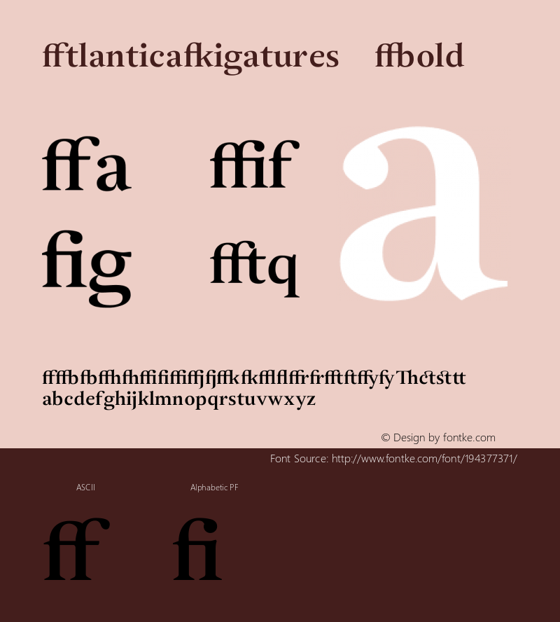 ☞Atlantica Ligatures Bold Version 1.000;PS 001.000;hotconv 1.0.38;com.myfonts.rsantos.atlantica.ligatures-bold.wfkit2.2AZ2图片样张