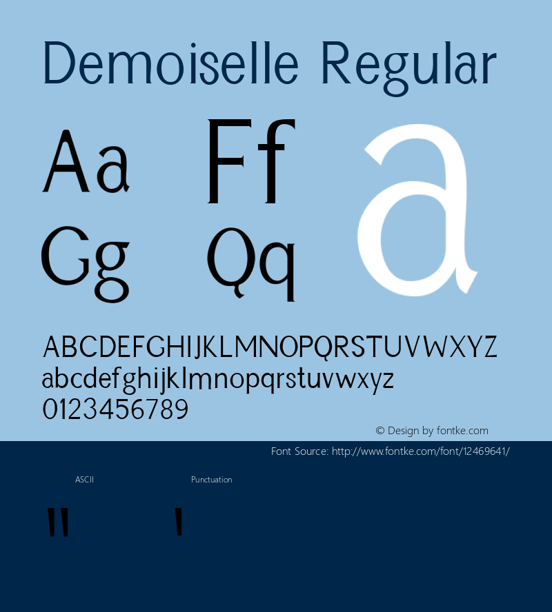 Demoiselle Regular Version 001.000 Font Sample