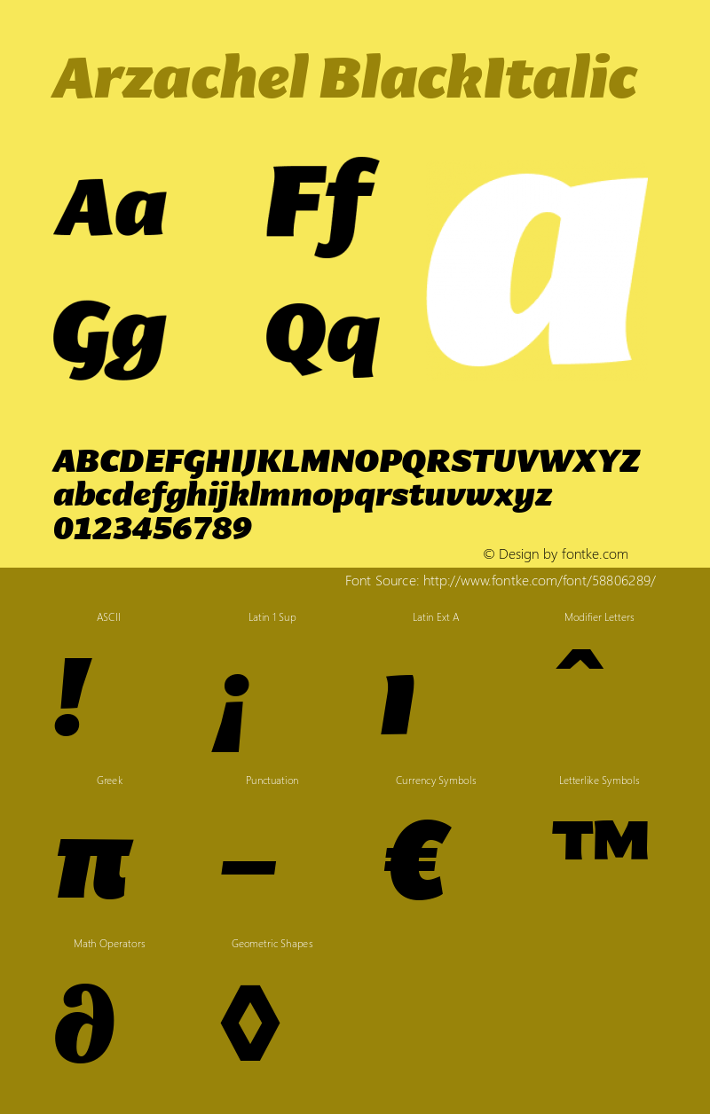 Arzachel BlackItalic Version 2.000;PS 1.0;hotconv 16.6.54;makeotf.lib2.5.65590 Font Sample