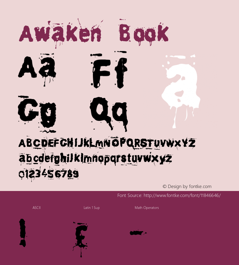 Awaken Book Version Macromedia Fontograp Font Sample