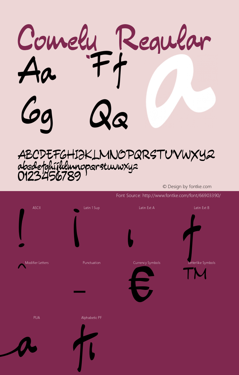 Comely Version 1.000 Font Sample