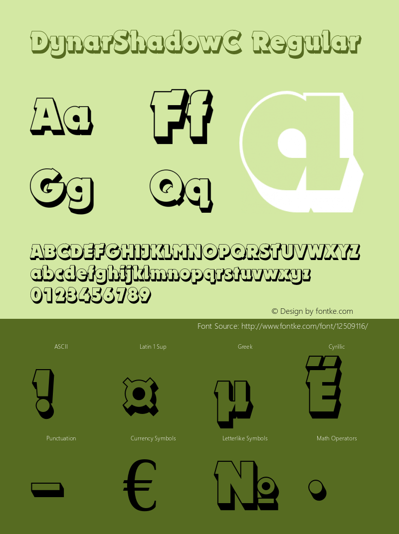 DynarShadowC Regular OTF 1.0;PS 1.1;Core 116;AOCW 1.0 161 Font Sample