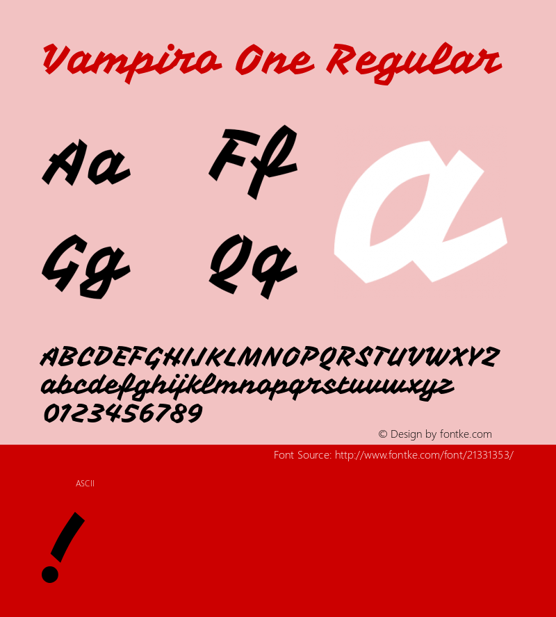 VampiroOne Version 1.0 Font Sample