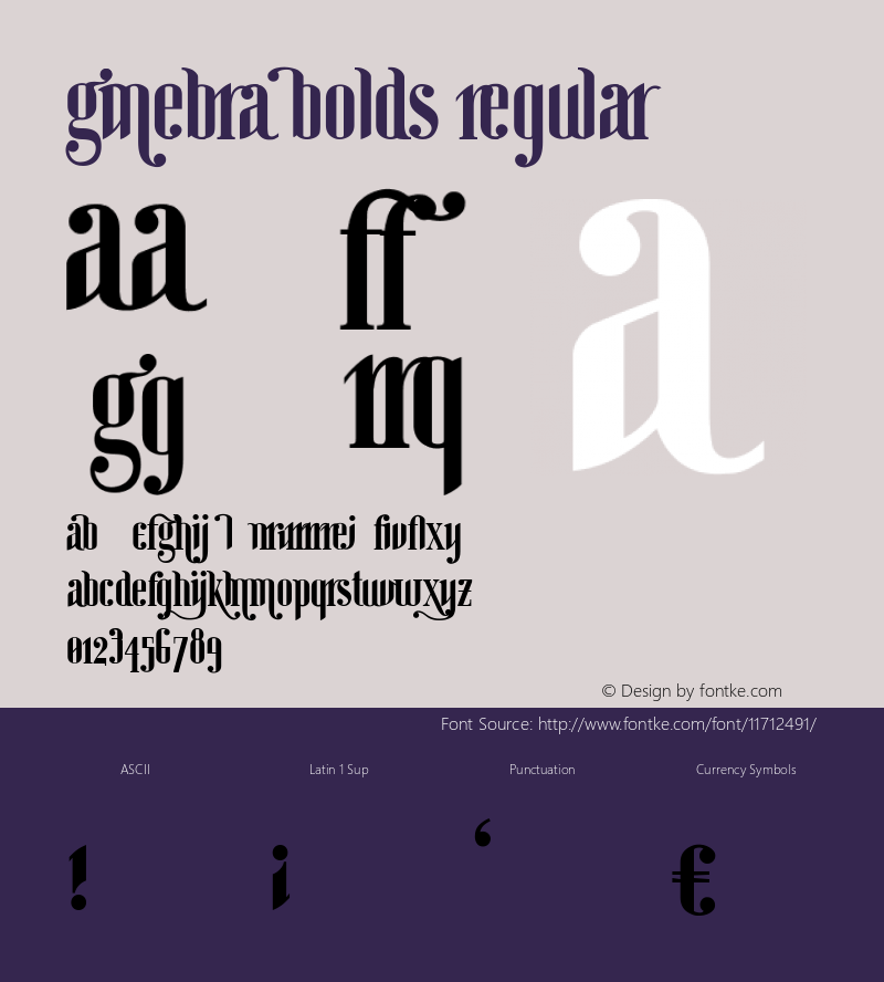 Ginebra Bolds Regular Version 1.000 2007 initial release Font Sample