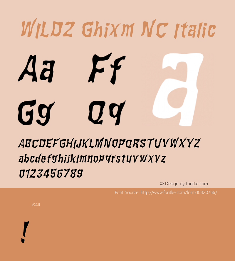 WILD2 Ghixm NC Italic 1.000 Font Sample