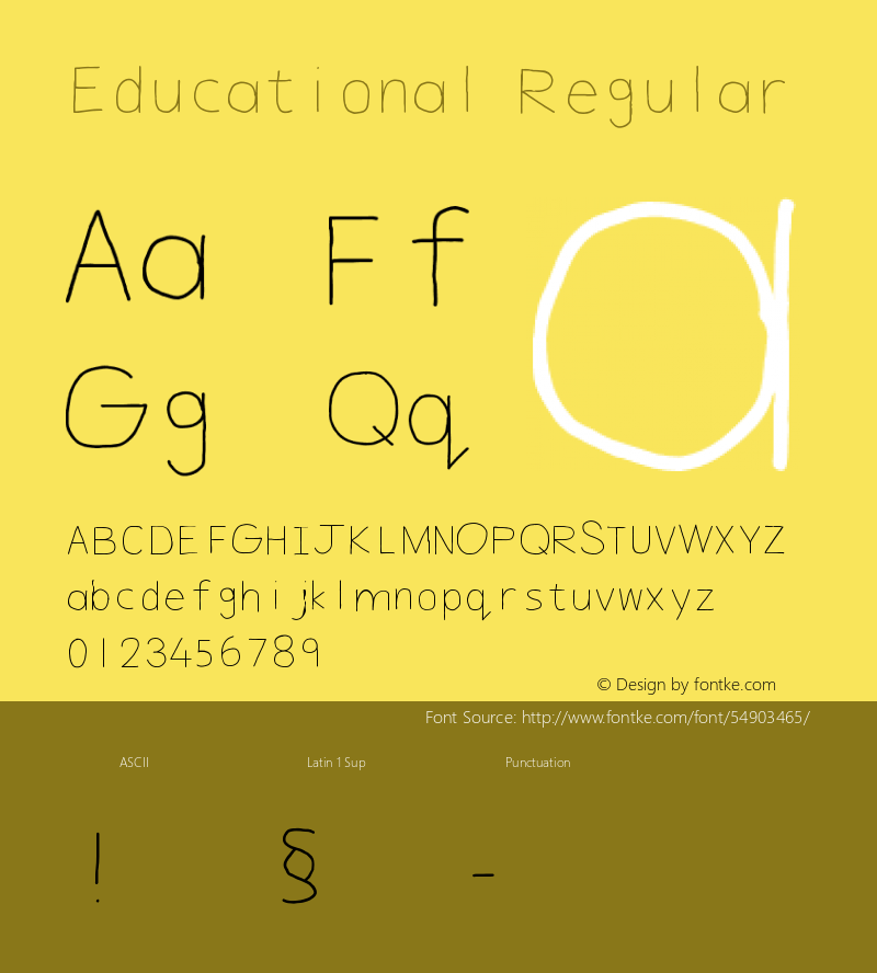 Educational 1.0 Font Sample