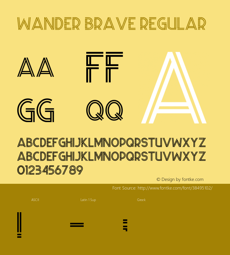 Wander Brave Version 1.00;September 17, 2019;FontCreator 11.5.0.2422 64-bit Font Sample