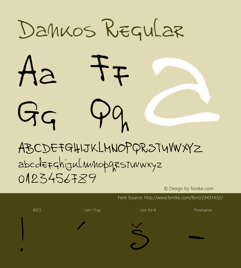 Dankos Version 1.000 2012 initial release Font Sample