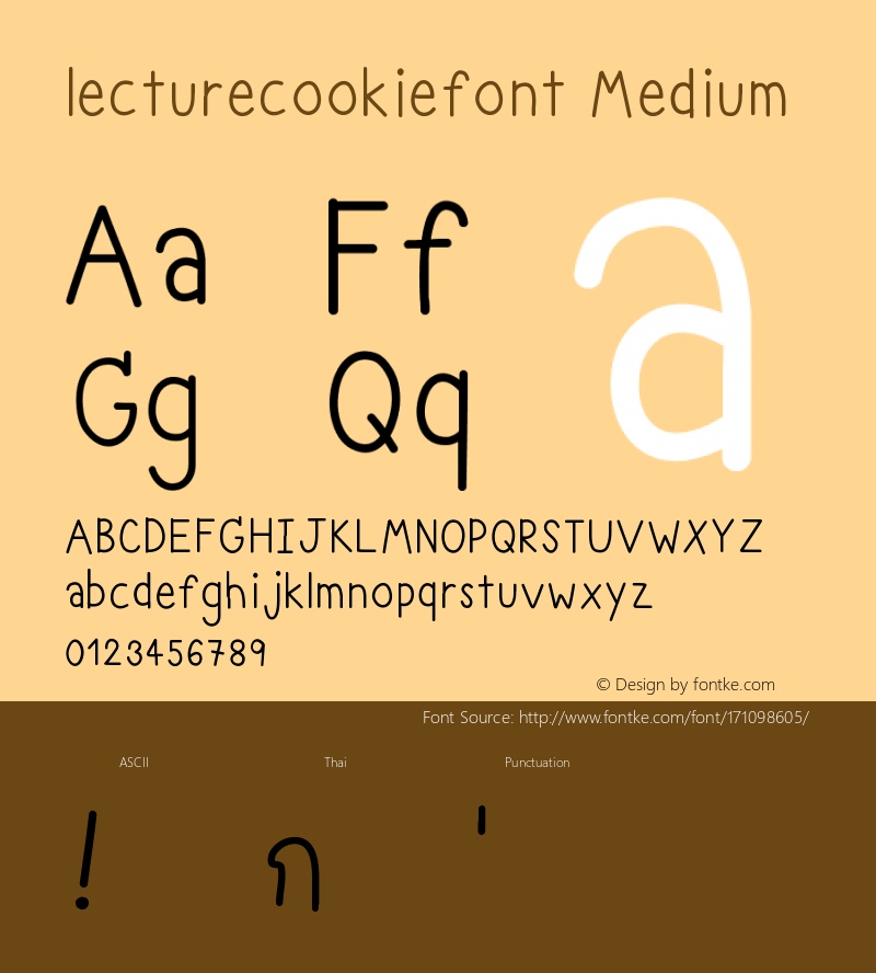 lecturecookiefont Version 001.000图片样张