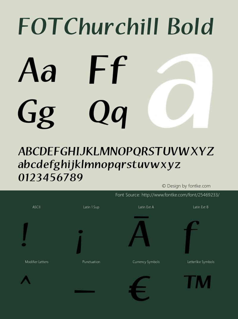 FOTChurchillBold Version 1.500 Font Sample