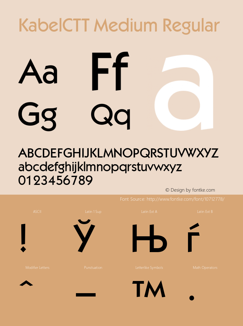 KabelCTT Medium Regular 1.000.000 Font Sample