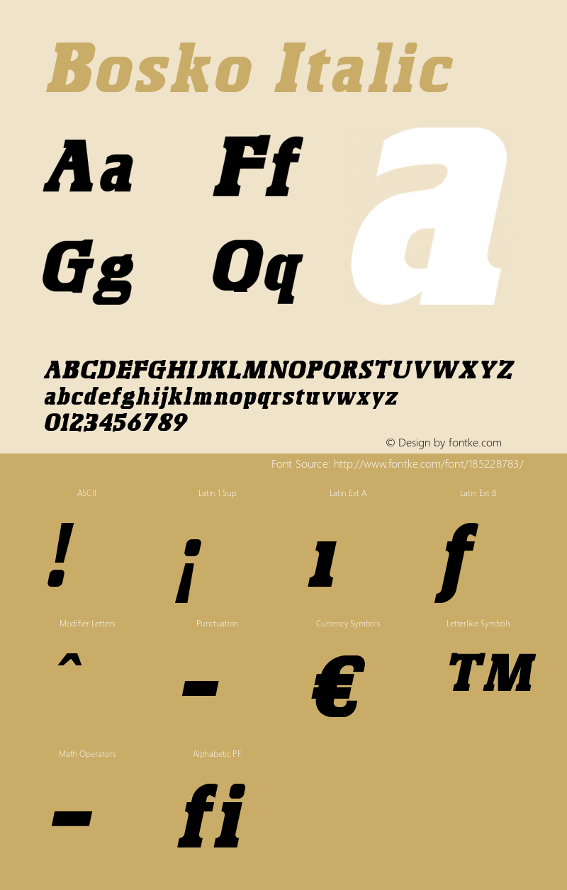 Bosko-Italic Version 1.00图片样张