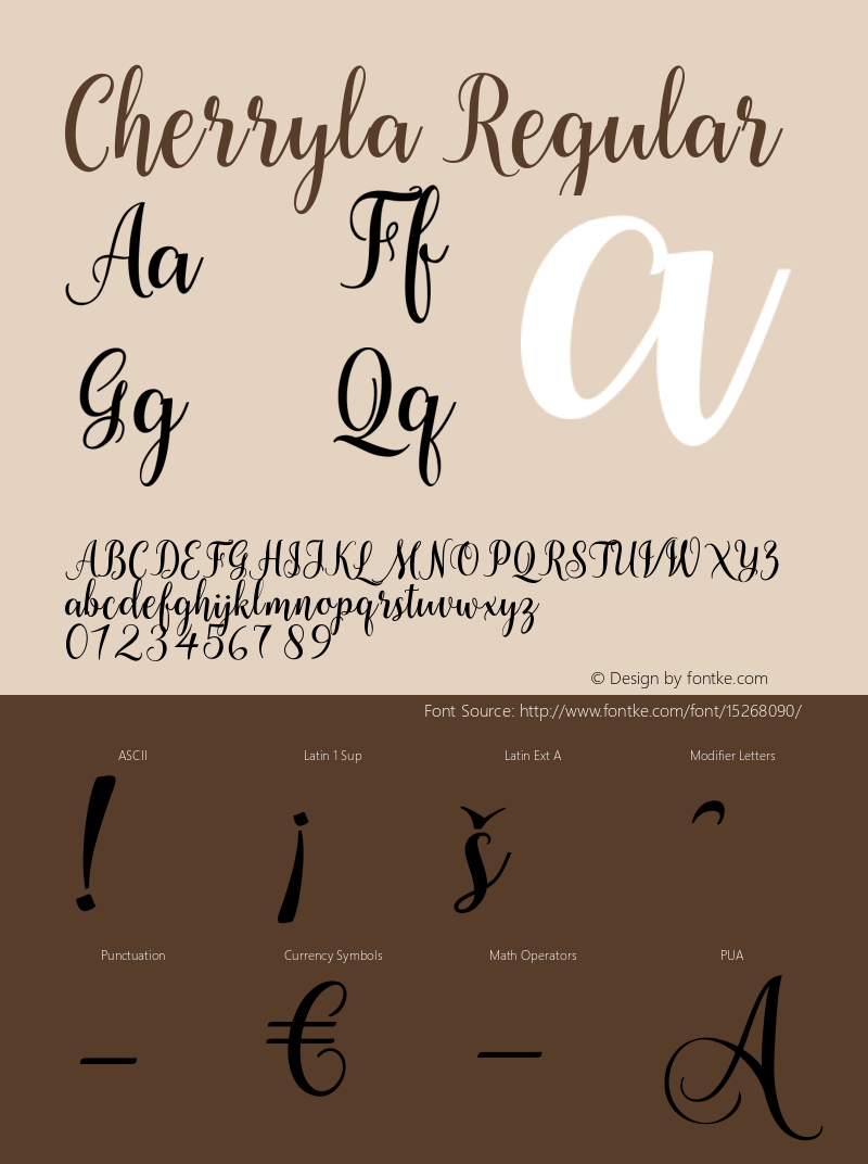 Cherryla Regular 1.000 Font Sample