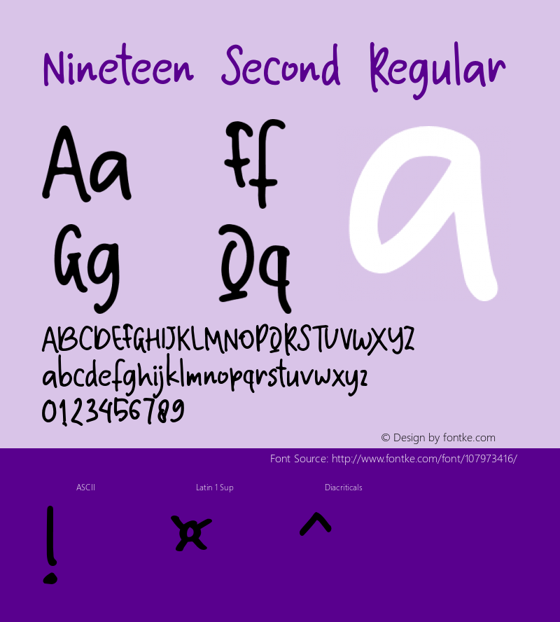 NineteenSecond Version 1.00;November 28, 2020;FontCreator 13.0.0.2683 64-bit Font Sample