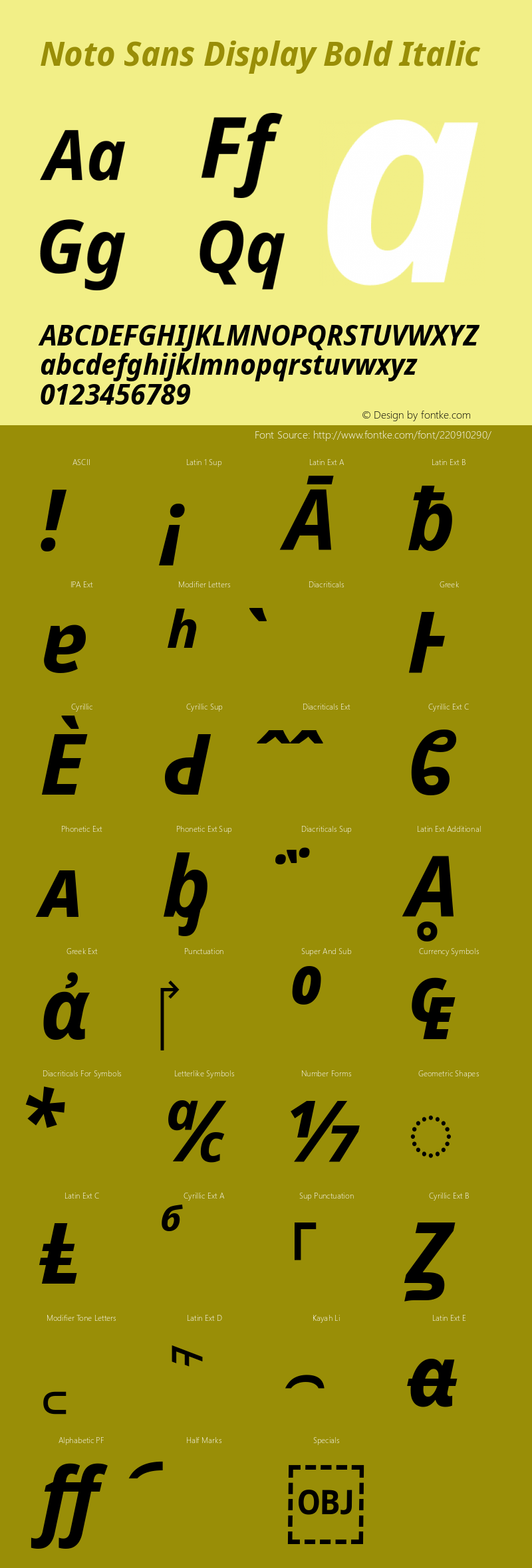 Noto Sans Display Bold Italic Version 2.003图片样张