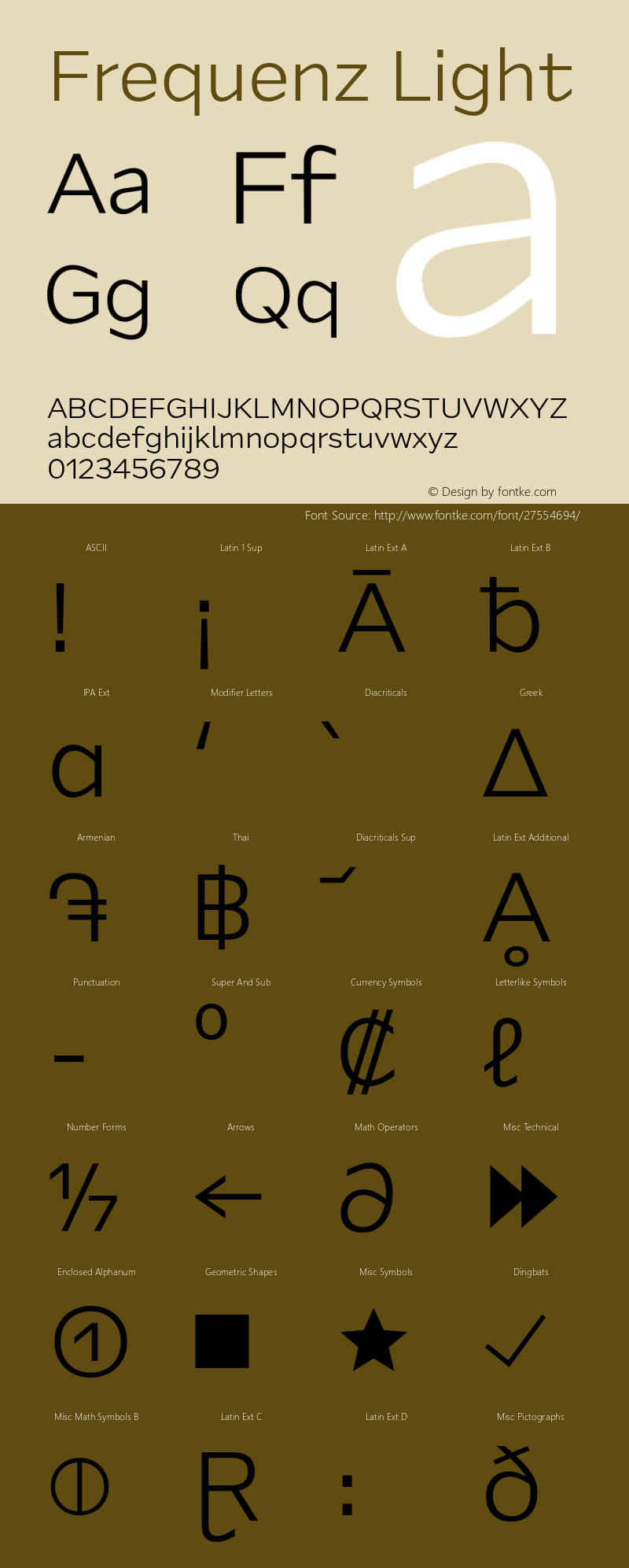 FrequenzLight Version 1.000 Font Sample