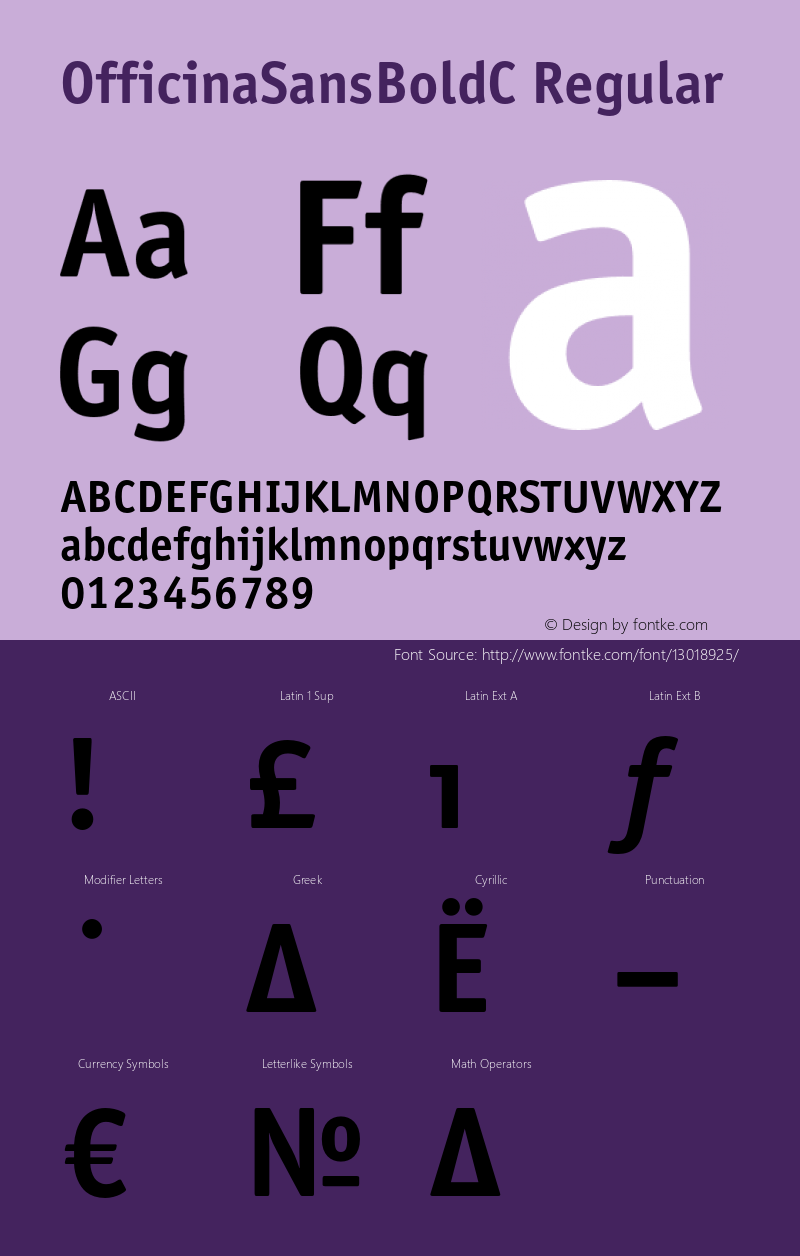 OfficinaSansBoldC Regular OTF 1.0;PS 001.000;Core 116;AOCW 1.0 161 Font Sample