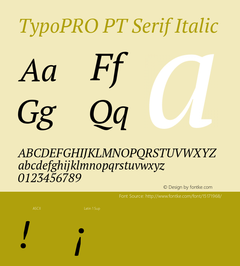 TypoPRO PT Serif Italic Version 1.002 Font Sample