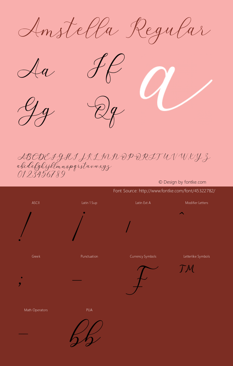 Amstella Version 1.00;November 13, 2019;FontCreator 12.0.0.2547 64-bit Font Sample