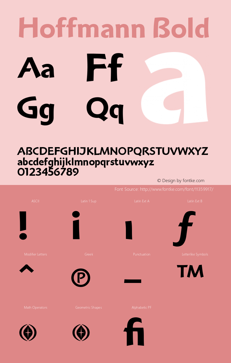 Hoffmann Bold Version 001.000 Font Sample