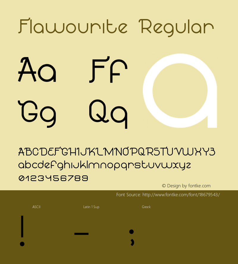 Flawourite Regular Version 1.00 December 16, 2016, initial release Font Sample