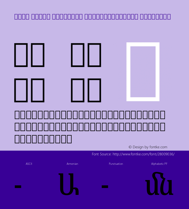 Noto Serif Armenian ExtraCondensed SemiBold Version 2.040 Font Sample