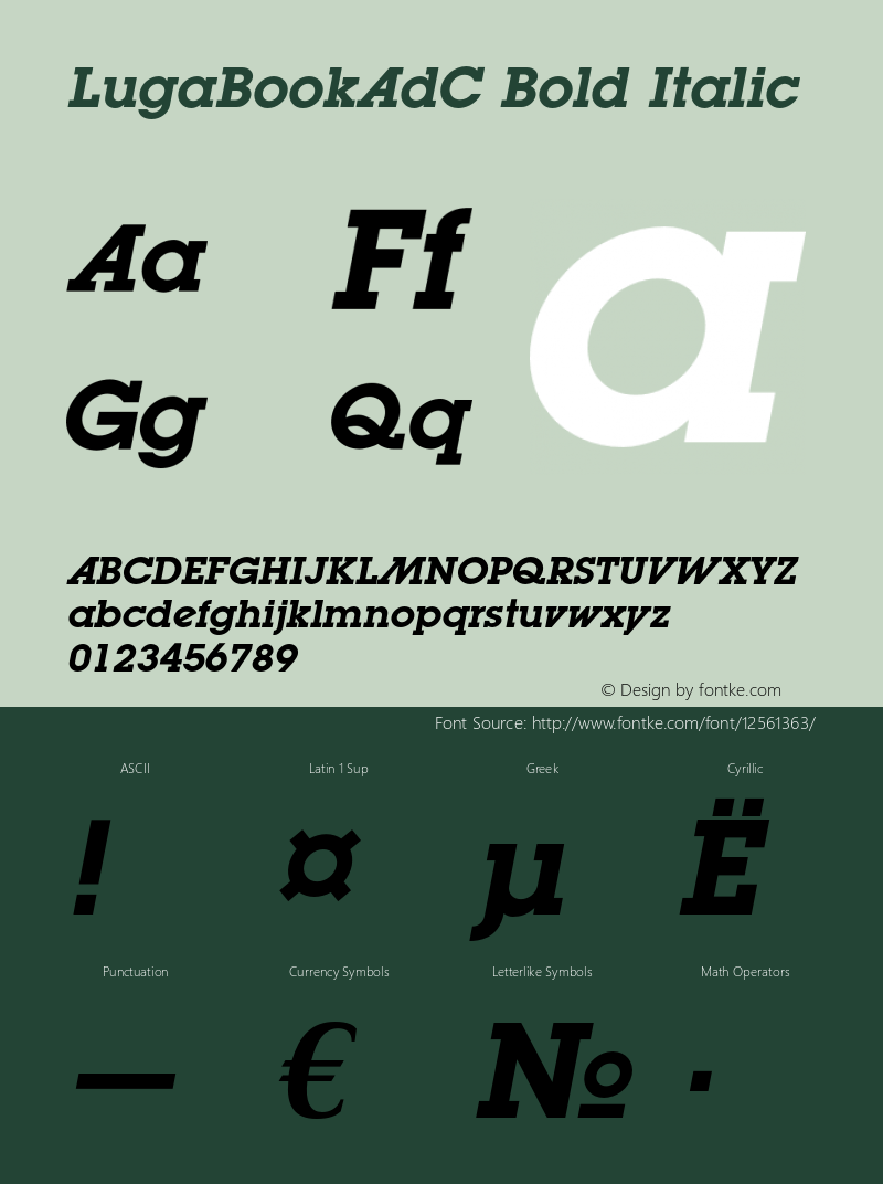 LugaBookAdC Bold Italic OTF 1.0;PS 1.000;Core 116;AOCW 1.0 161 Font Sample