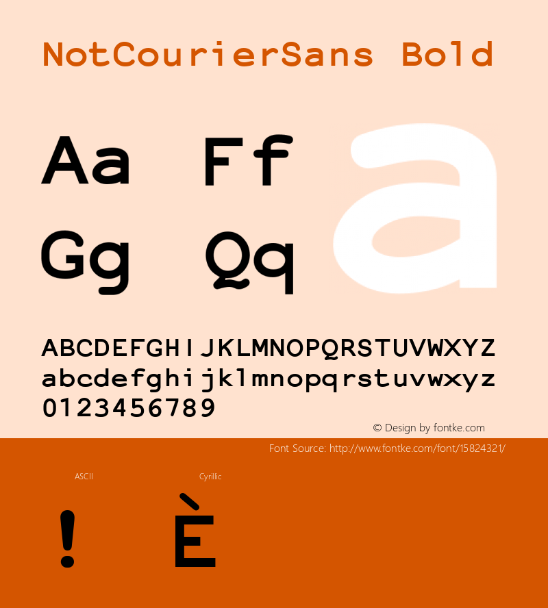 NotCourierSans Bold Version 1.1 ; ttfautohint (v1.4.1) Font Sample