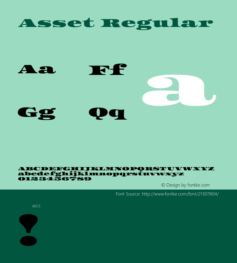 Asset Regular  Font Sample