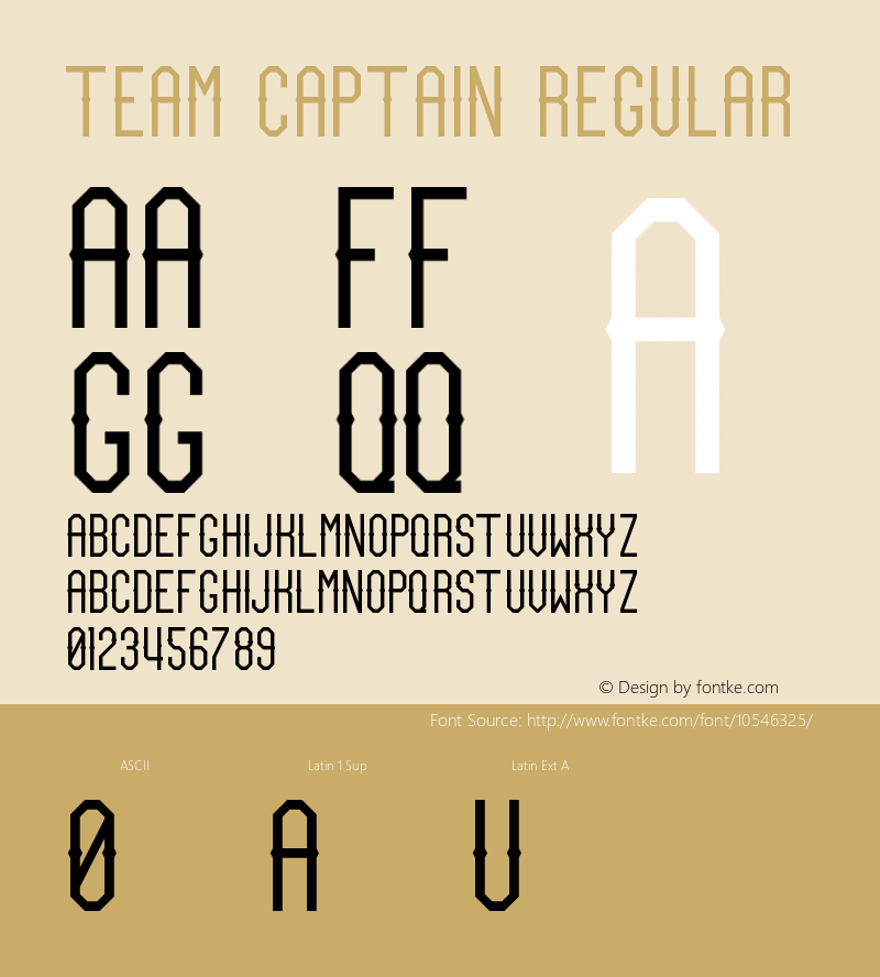 Team Captain Regular Version 1.0 Font Sample