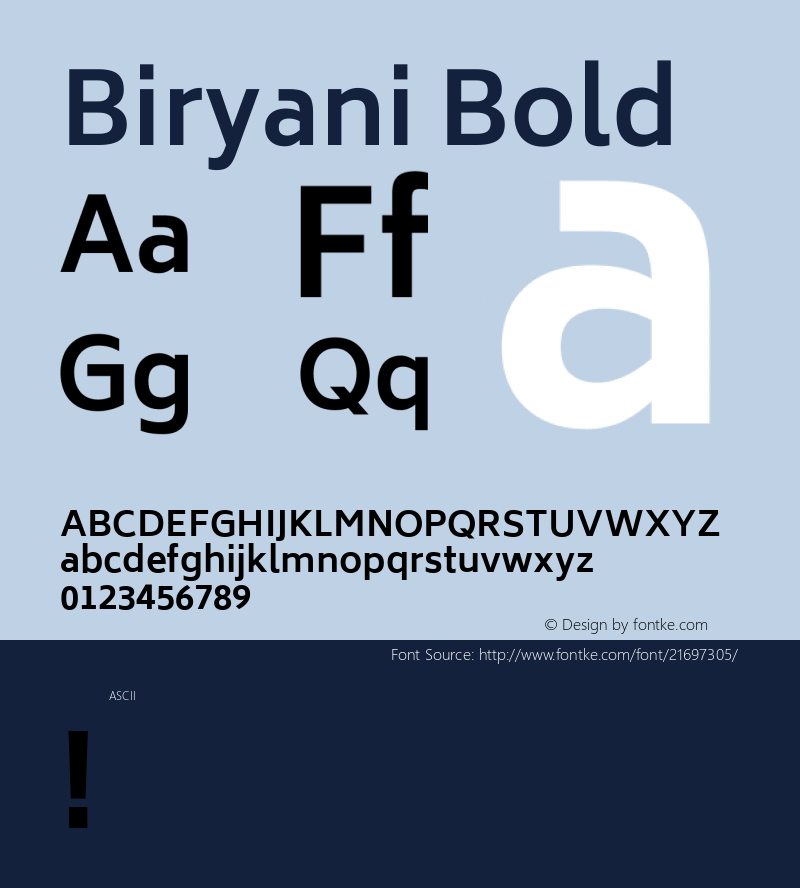 Biryani Bold  Font Sample