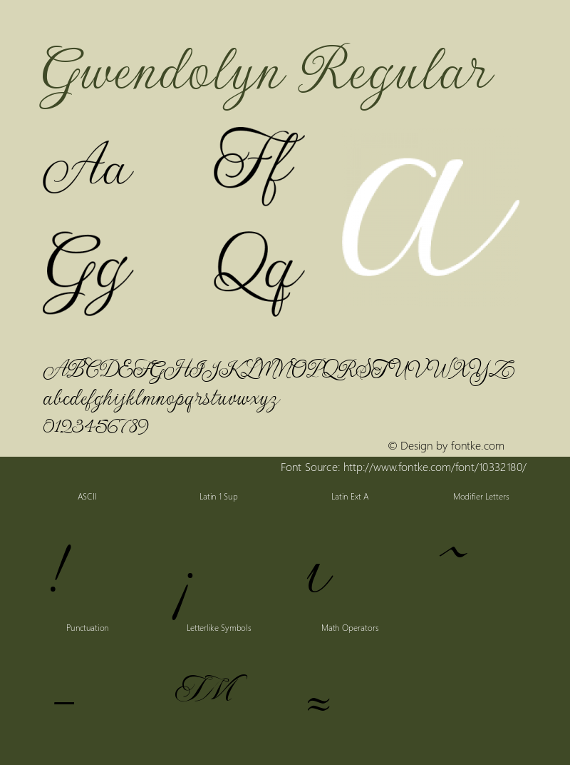 Gwendolyn Regular 001.000 Font Sample