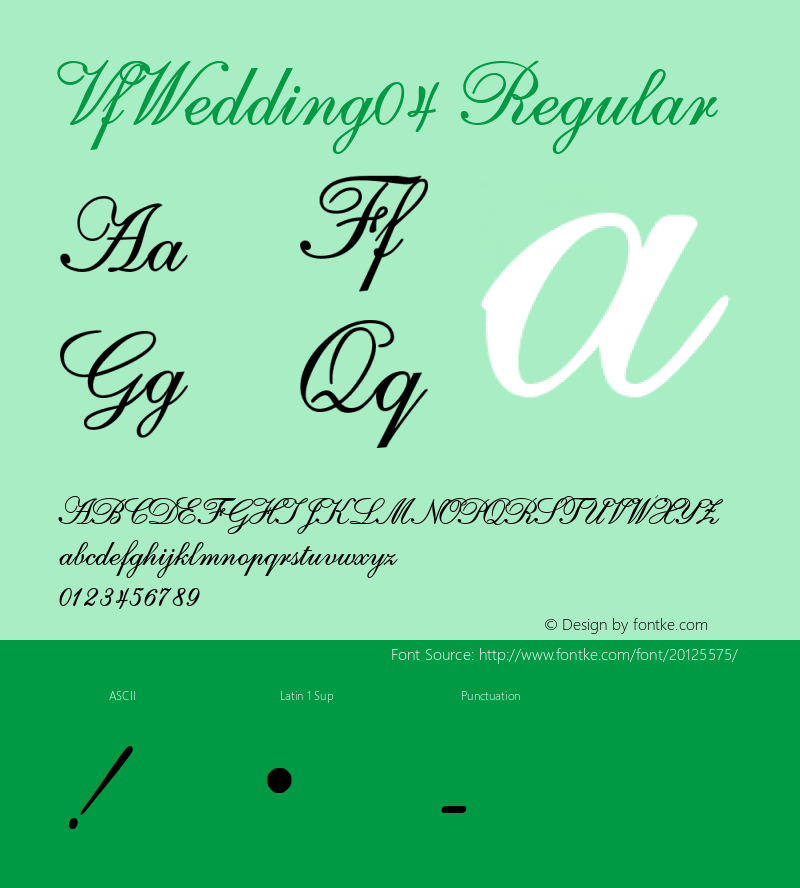 VfWedding04 1.0  05/07/2003 Font Sample