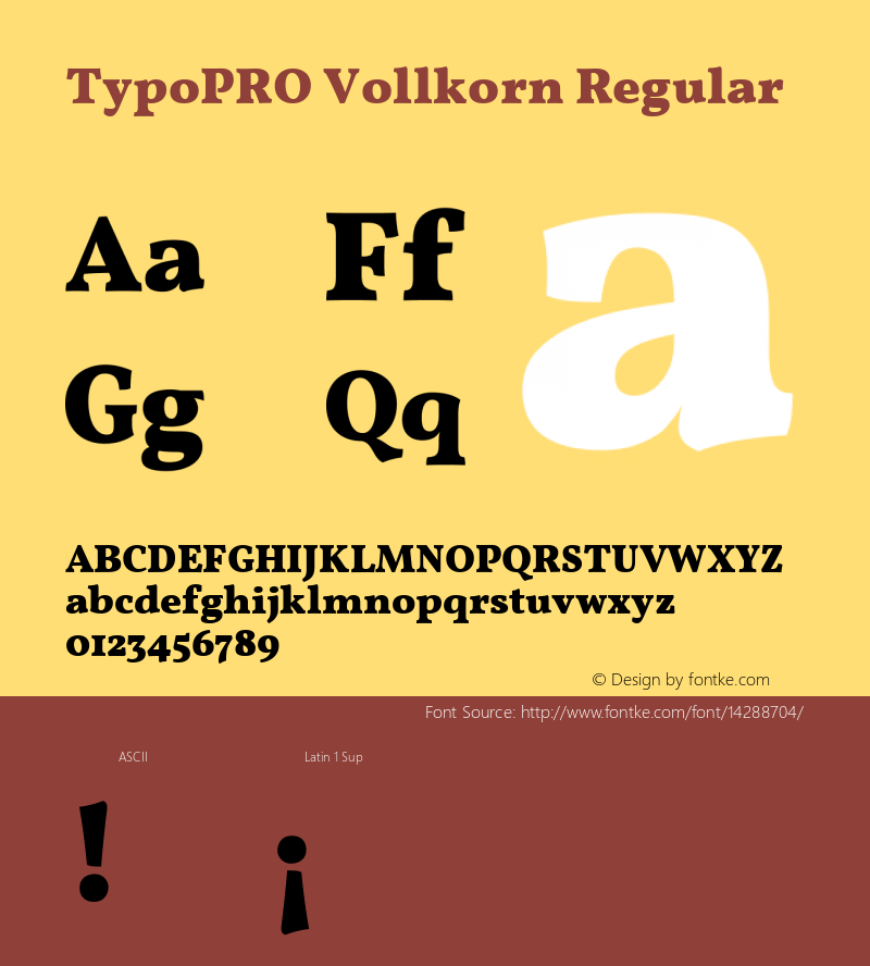 TypoPRO Vollkorn Regular Version 2.001 Font Sample