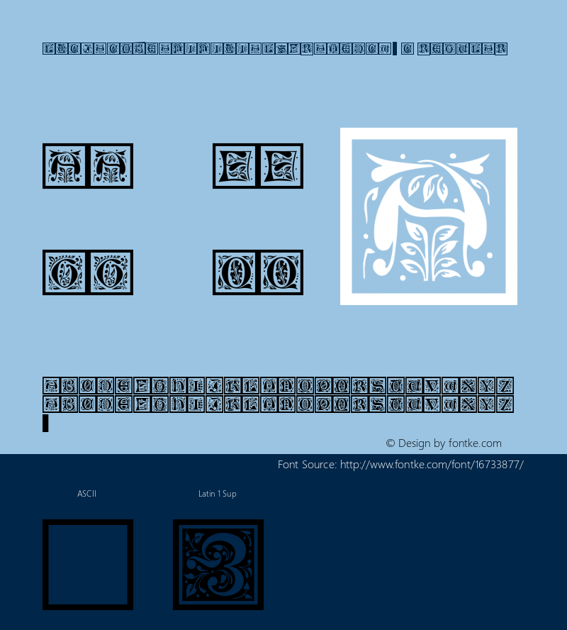 LTCJacobeanInitialsFramedCW90-C Regular Version 2.00 Font Sample