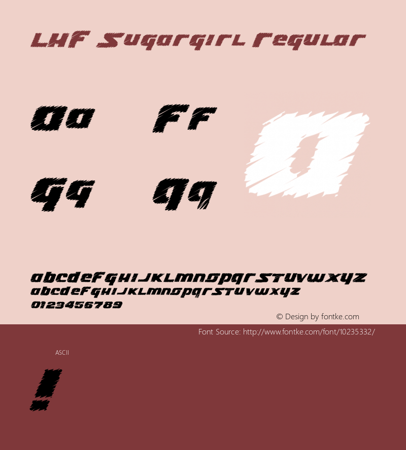 LHF Sugargirl Regular Version 1.000;PS 001.000;hotconv 1.0.38 Font Sample