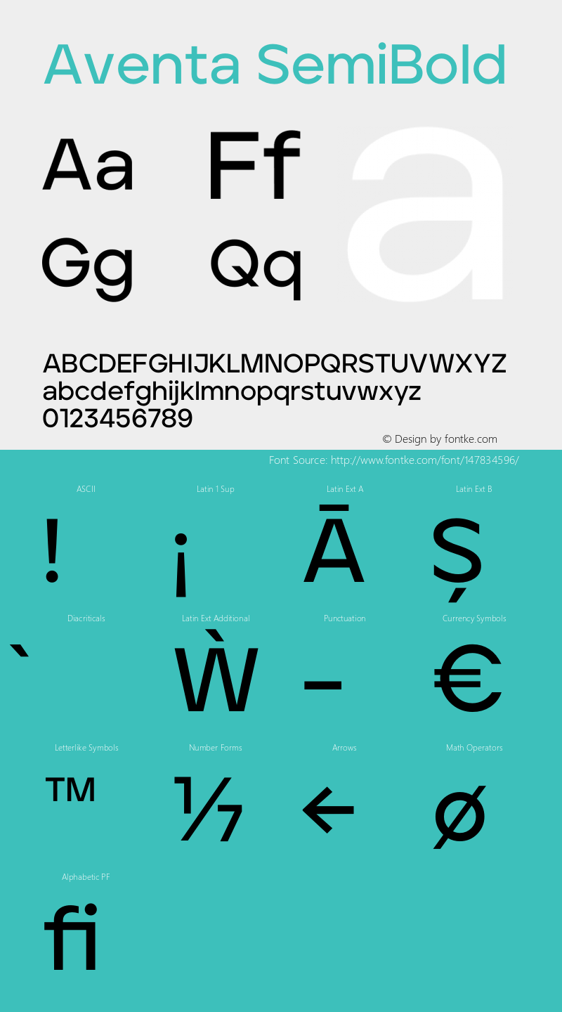 Aventa-SemiBold Version 1.002 | wf-rip DC20200415 Font Sample