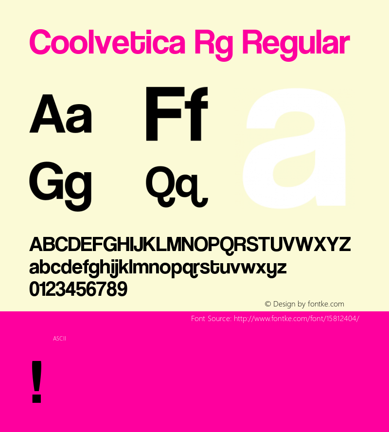 Coolvetica Rg Regular Version 4.200; ttfautohint (v1.4.1) Font Sample