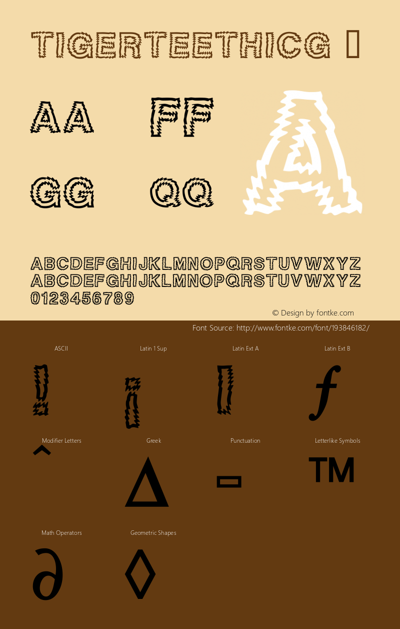 ☞Tigerteeth ICG Altsys Fontographer 4.1 20/09/95;com.myfonts.easy.imageclub.tigerteeth.regular.wfkit2.version.2qSJ图片样张