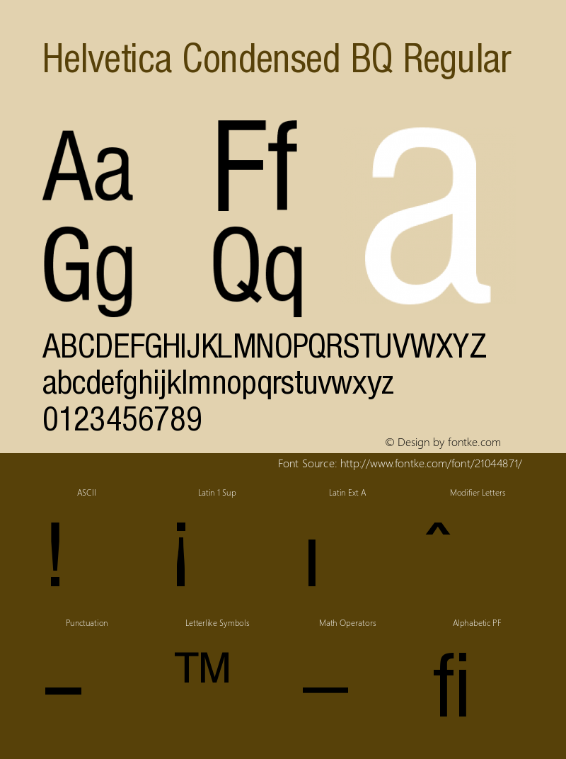 HelveticaConBQ-Light 001.000 Font Sample